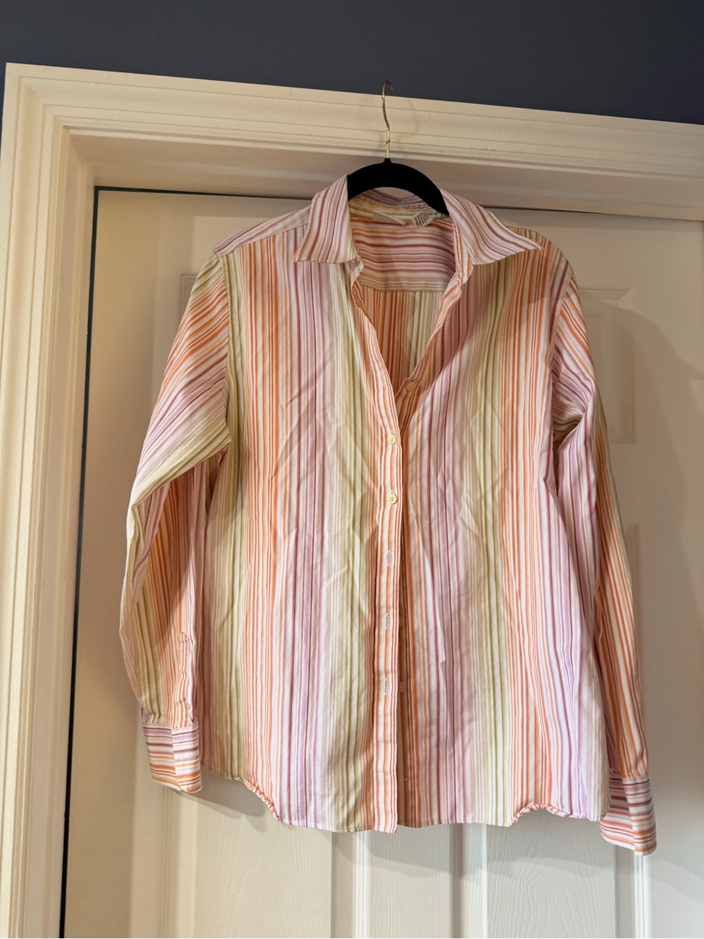 Covington Pastel Pink & Peach Striped Button-Down Shirt